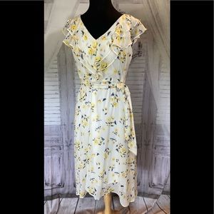 DKNY Yellow Floral Dress